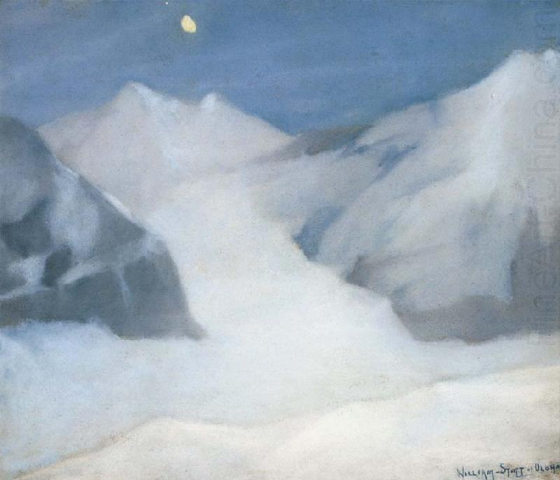 Mountain Peak by Moonlight, William Stott of Oldham